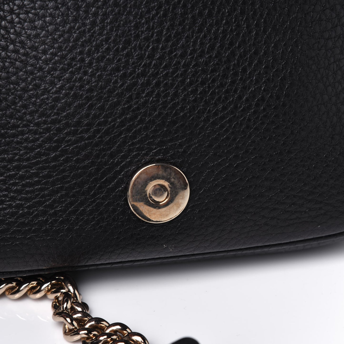 Pebbled Calfskin Small Soho Flap Crossbody Black