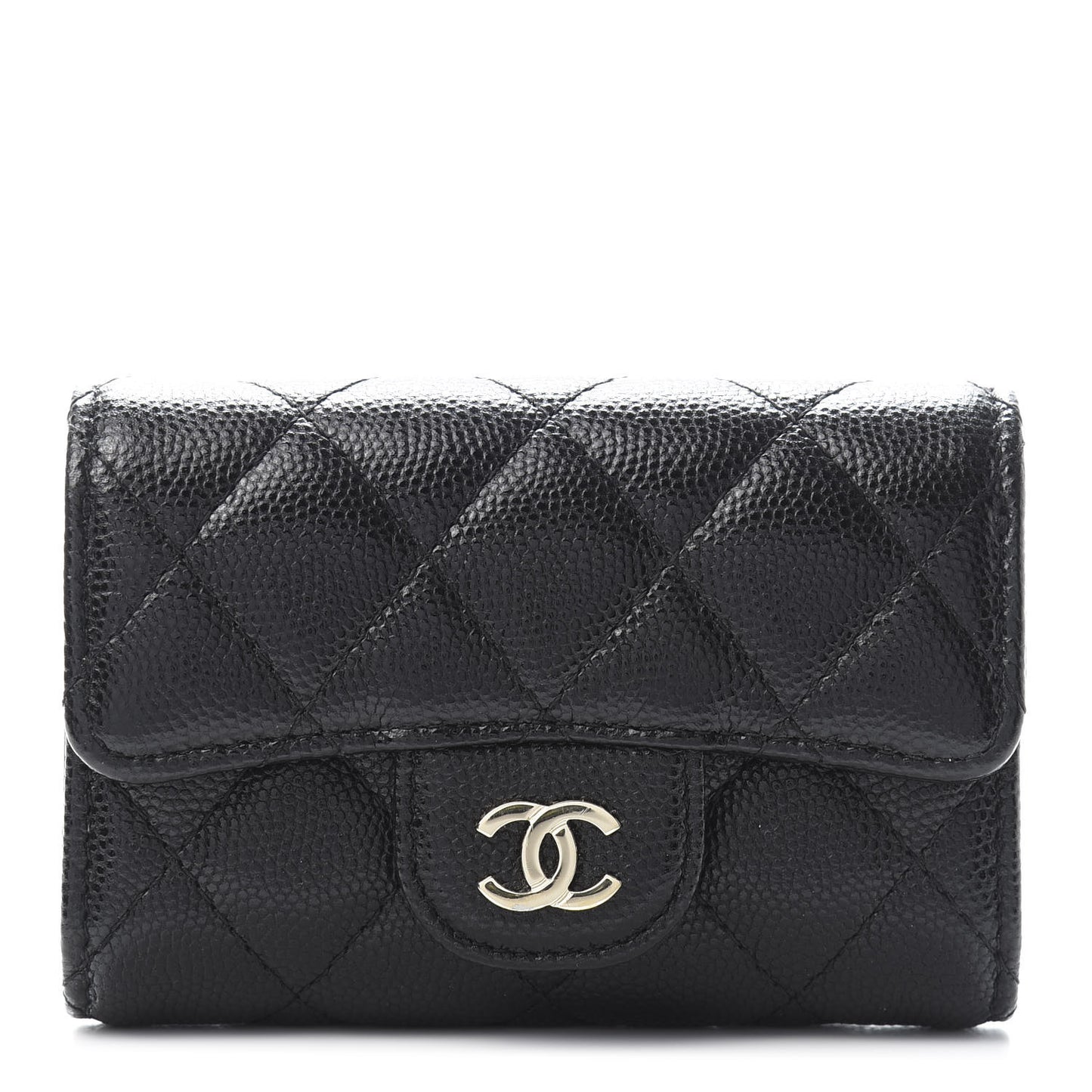 Caviar Quilted Classic 4 Key Holder Wallet Black