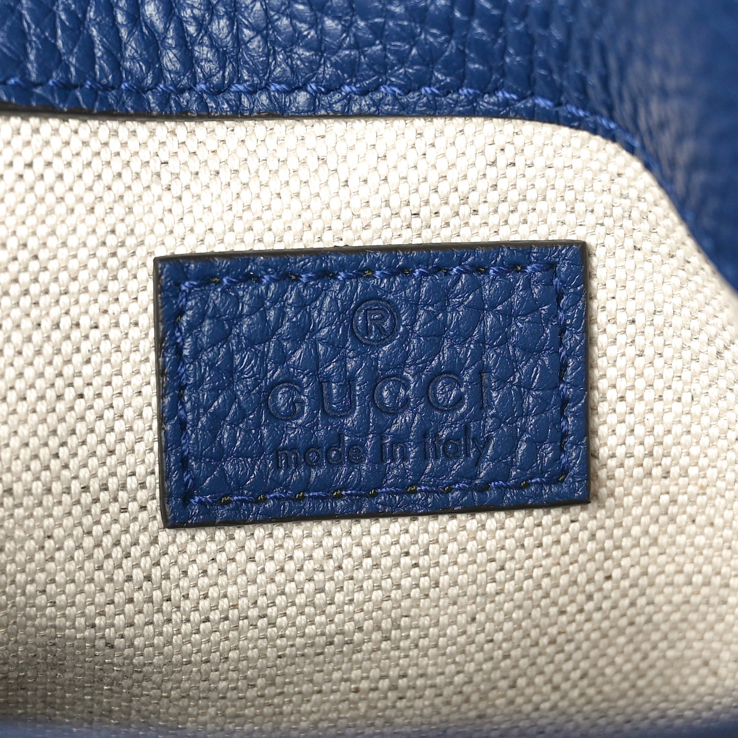 Piuma Calfskin Jumbo GG Embossed Small Messenger Bag Blue