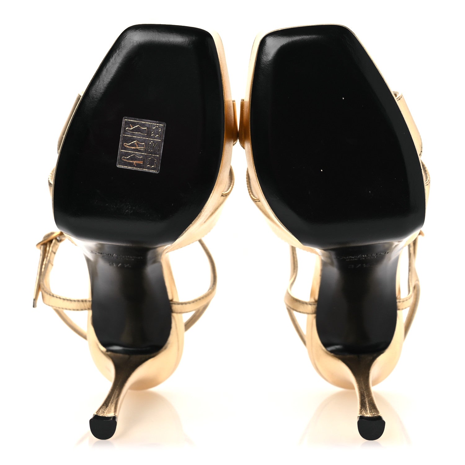 Saint Laurent Metallic Debbie Platform Sandal 37.5 Gold 7 of 14