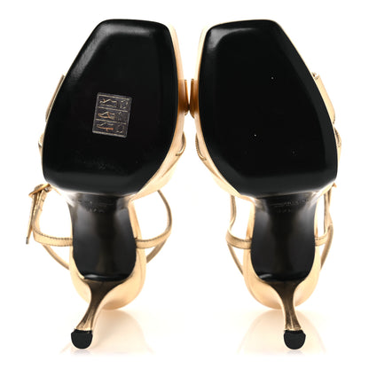 Saint Laurent Metallic Debbie Platform Sandal 37.5 Gold 7 of 14