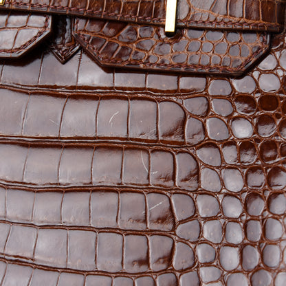 Hermes Shiny Porosus Crocodile Birkin 35 Etrusque 13 of 19