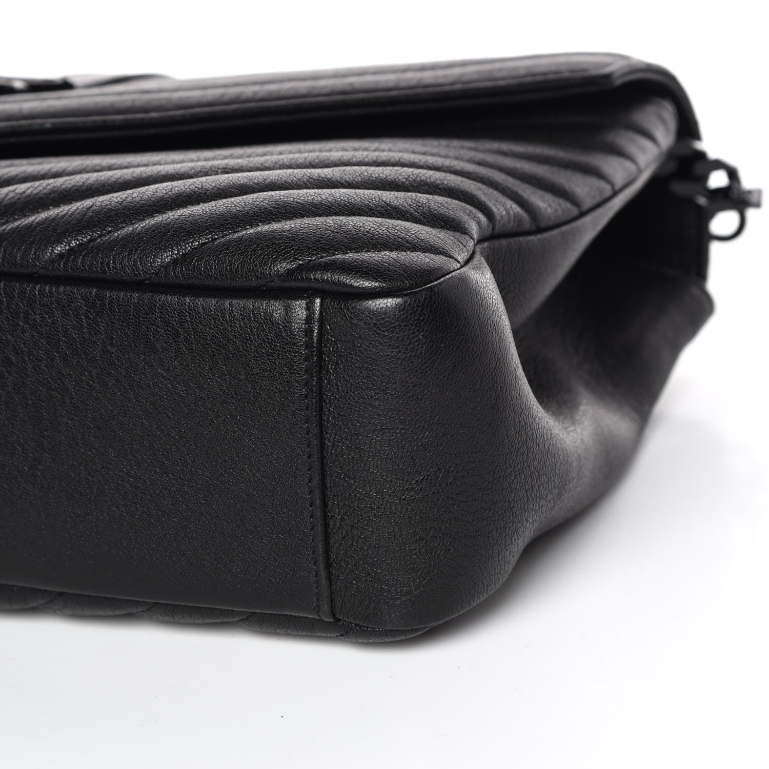 Saint Laurent Sheepskin Matelasse Chevron Monogram Monochrome Large College Satchel Black 7 of 10