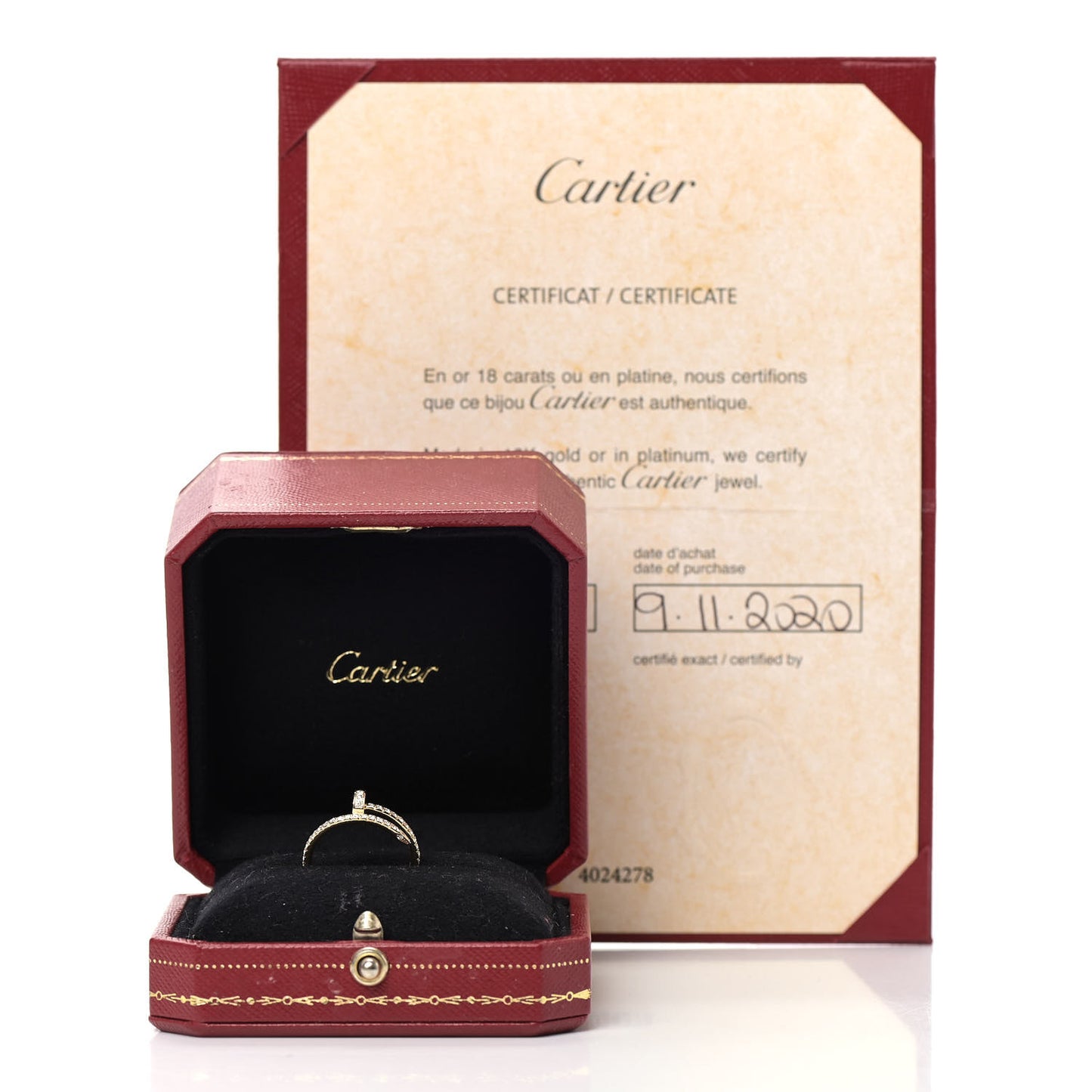 18K Yellow Gold Diamond Juste Un Clou Paved Ring 51 5.75