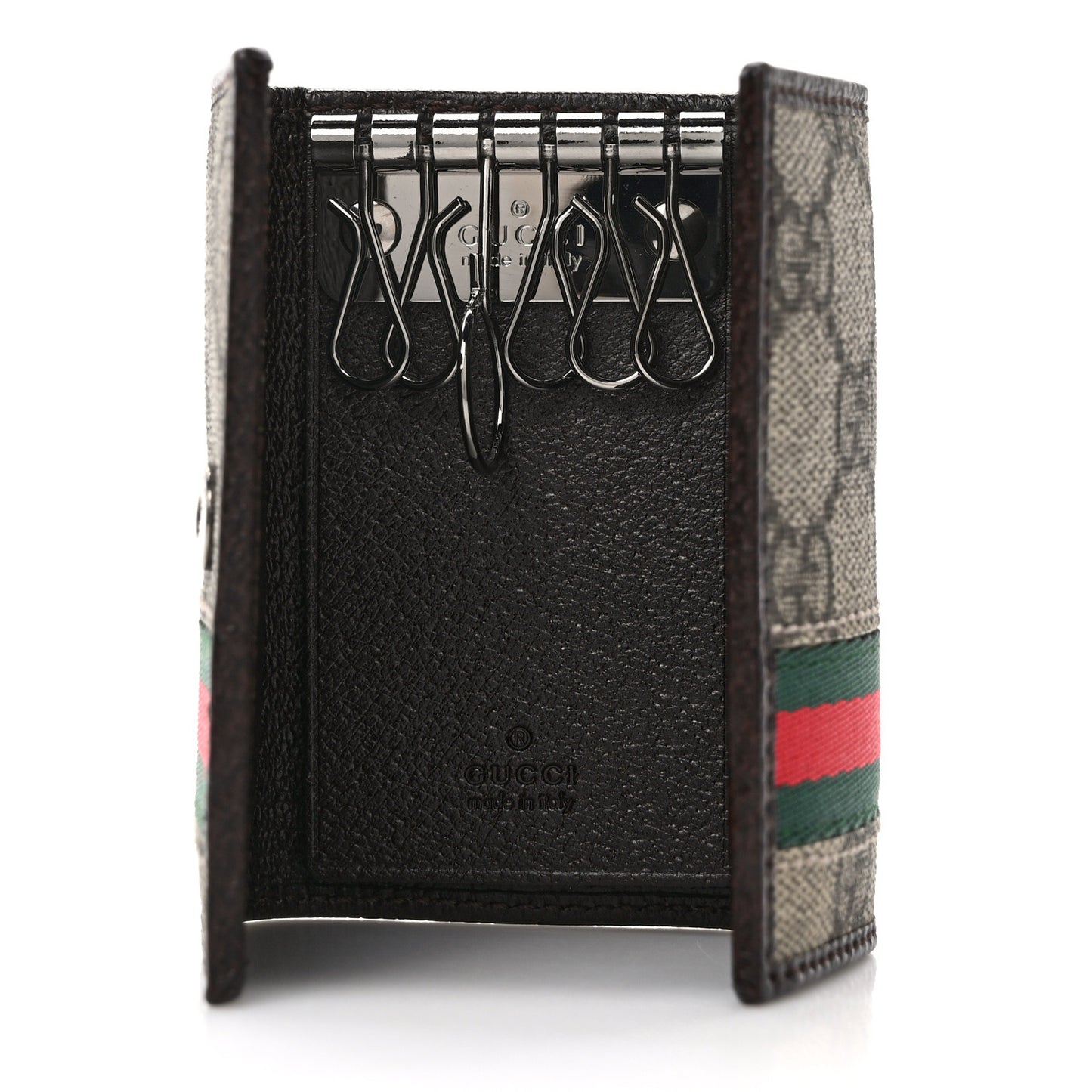 GG Supreme Monogram Web 6 Key Holder Case