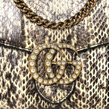 Gucci Snakeskin Pearly GG Marmont Chain Wallet Roccia 7 of 11