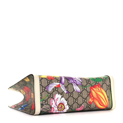 Gucci GG Supreme Monogram Flora Textured Calfskin Small Padlock Tote Beige Ebony Multicolor Mystic White 4 of 10