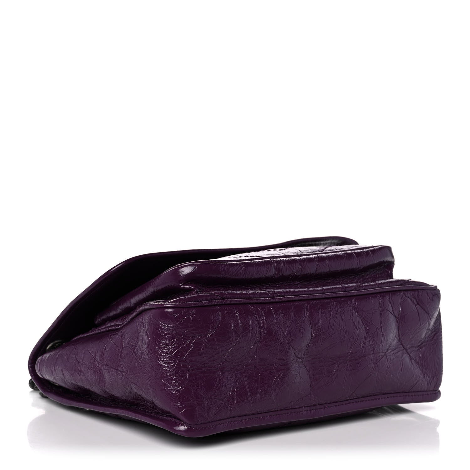 Saint Laurent Crinkled Calfskin Matelasse Monogram Medium Niki Chain Satchel Plum 4 of 12