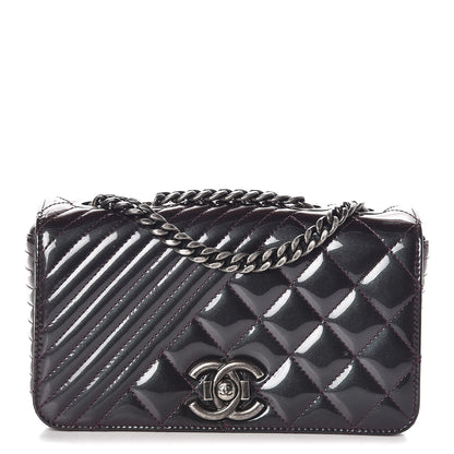 Chanel Iridescent Patent Quilted Small Coco Boy Flap Purple 1 of 7