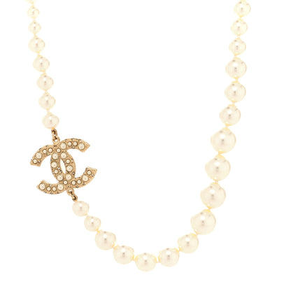 Chanel Pearl CC 100th Anniversary Necklace Light Gold 1 of 5