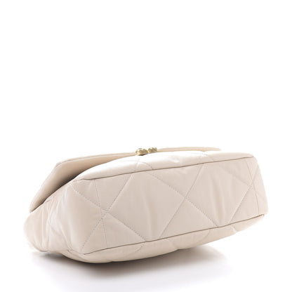 Chanel Lambskin Quilted Large 19 Flap Beige 5 of 12