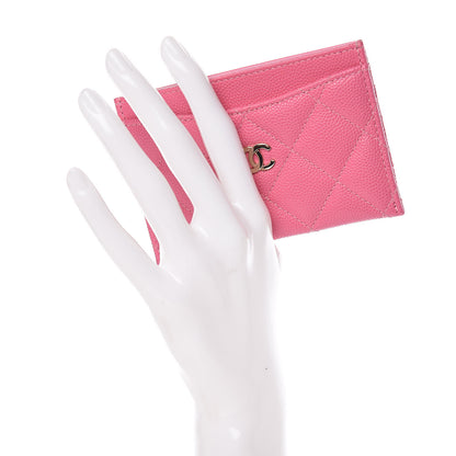 Chanel Caviar Quilted Card Holder Pink 2 of 10
