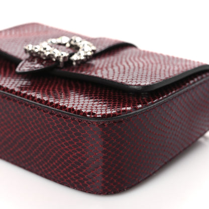 Jimmy Choo Calfskin Lizard Embossed Crystal Cheri Satchel Bordeaux 10 of 10