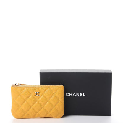 Chanel Caviar Quilted Small Cosmetic Case Yellow 8 of 8