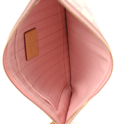 Louis Vuitton Damier Azur Neverfull MM GM Pochette Rose Ballerine 5 of 13