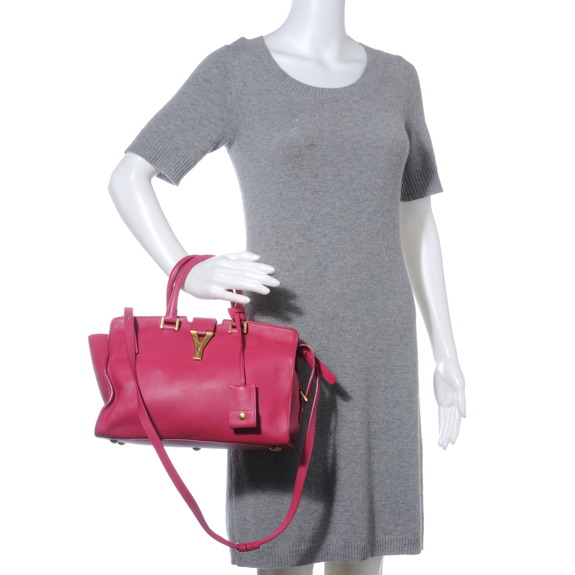 Saint Laurent Leather Petit Cabas Y Chyc Tote Fuchsia 2 of 8