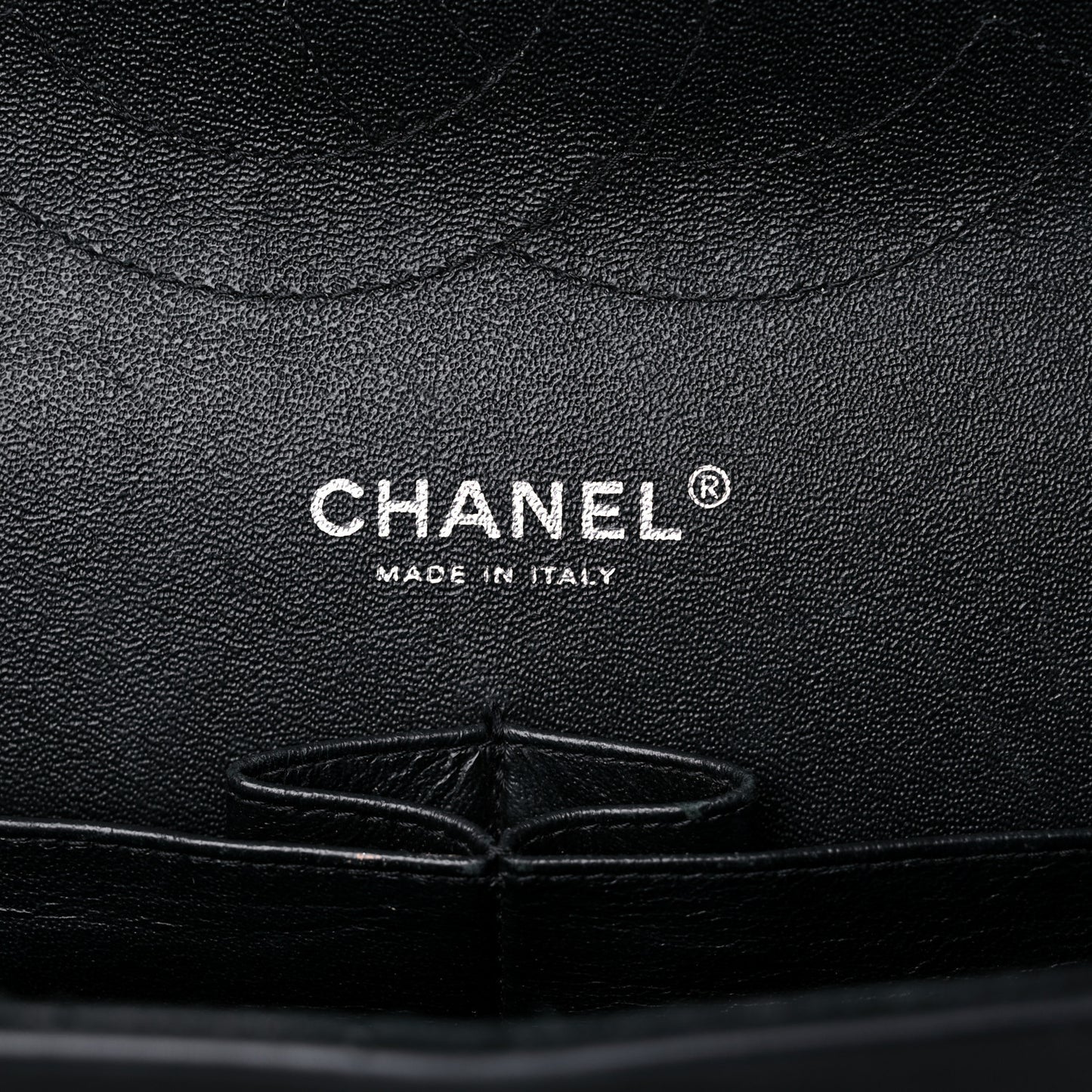 Patent Chevron Quilted Jumbo Double Flap Black