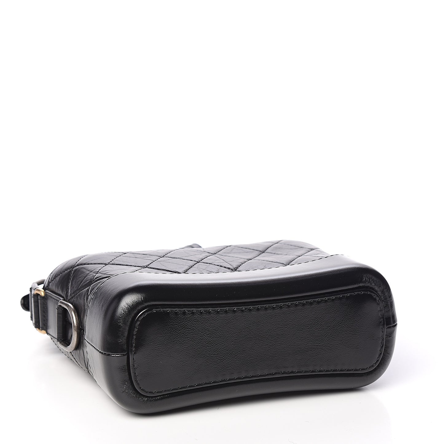 Aged Calfskin Quilted Small Gabrielle Hobo Black