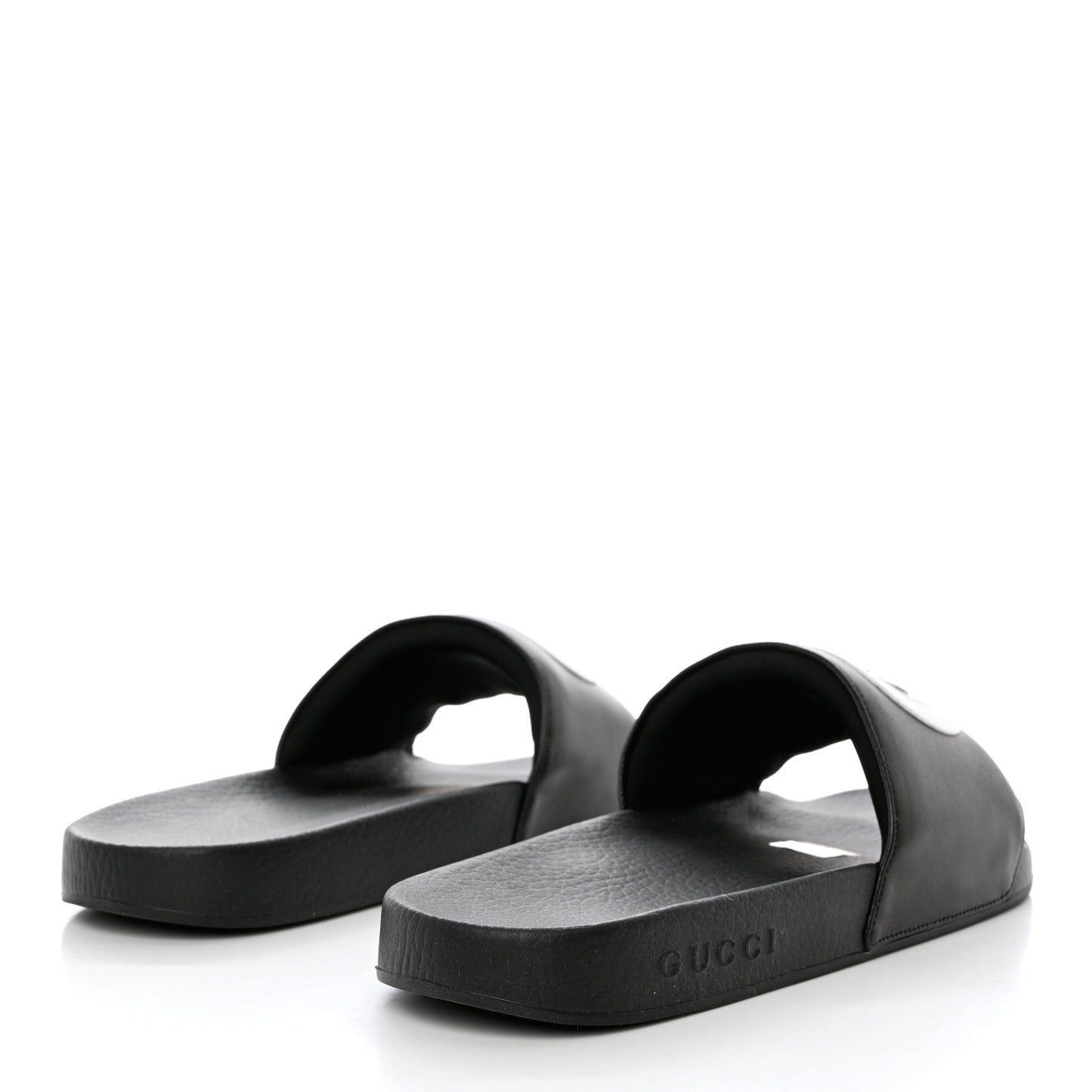 Nappa Miro Soft Calfskin Interlocking G Mens Slide Sandals 9 Black White