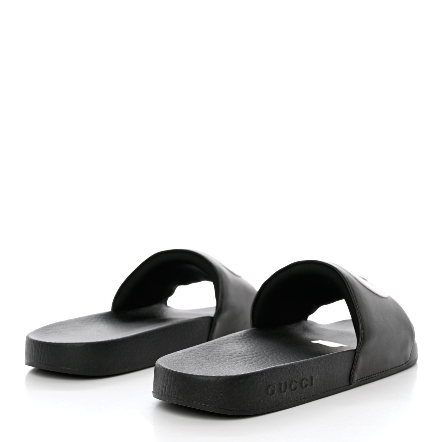 Gucci Nappa Miro Soft Calfskin Interlocking G Mens Slide Sandals 9 Black White 4 of 10