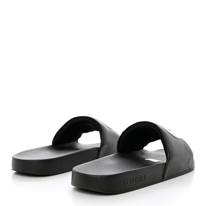 Gucci Nappa Miro Soft Calfskin Interlocking G Mens Slide Sandals 9 Black White 4 of 10