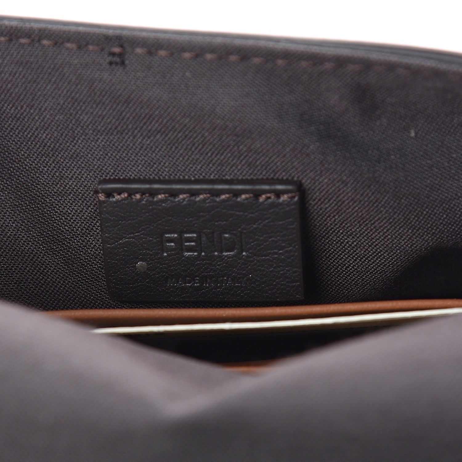 Fendi Vitello Grace Matte Duo Baguette Camel 6 of 8