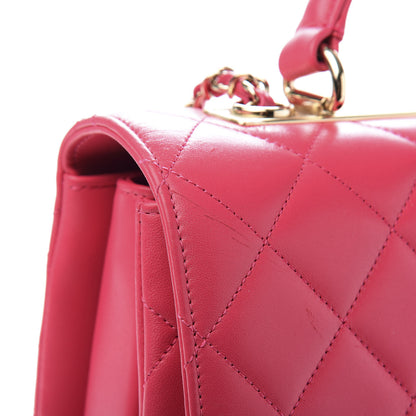 Chanel Lambskin Quilted Medium Trendy CC Flap Dual Handle Bag Dark Pink 10 of 11