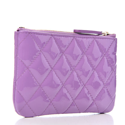 Chanel Patent Quilted Small Cosmetic Case Purple 3 of 8