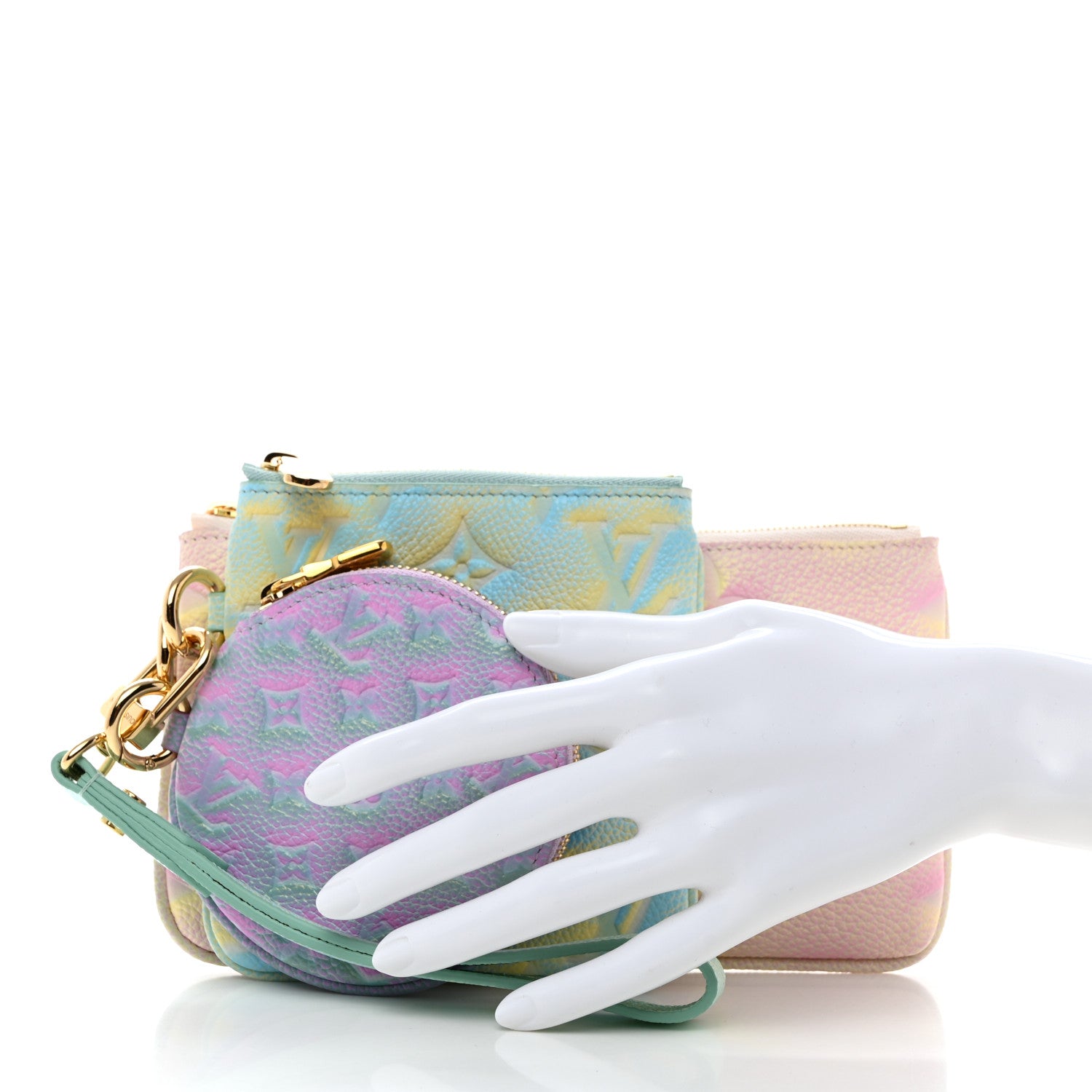 Louis Vuitton Empreinte Monogram Summer Stardust Trio Pouch Pink Water Green Lilas 3 of 11