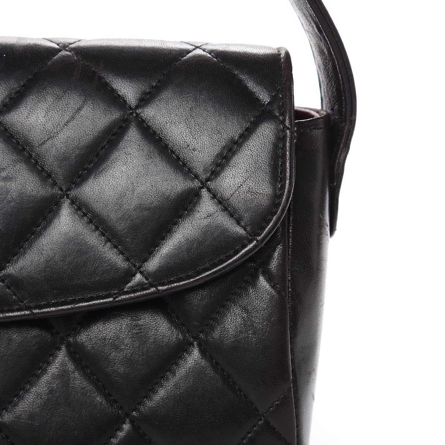 Lambskin Quilted East West Flap Black