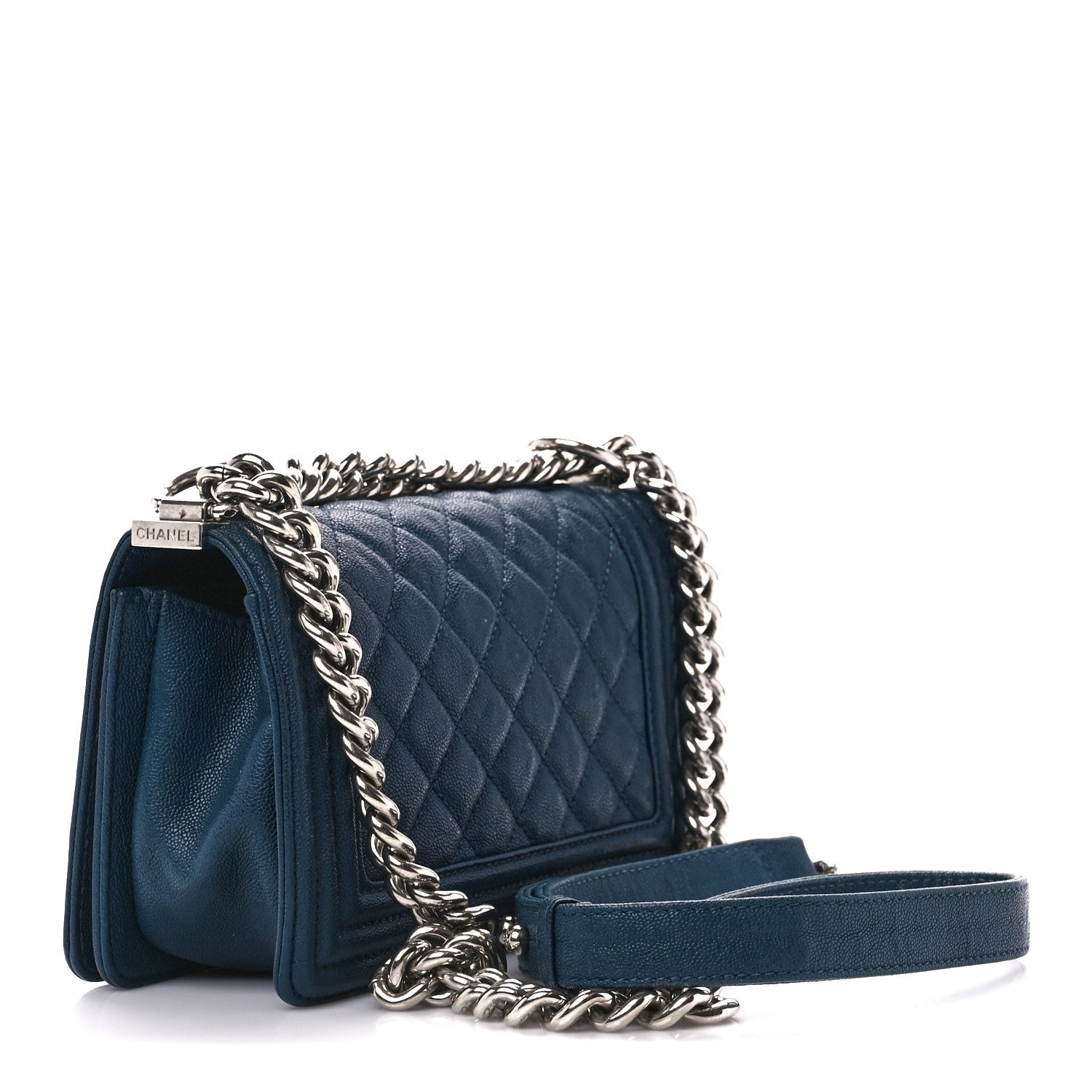 Chanel Caviar Quilted Small Boy Flap Blue 3 of 10