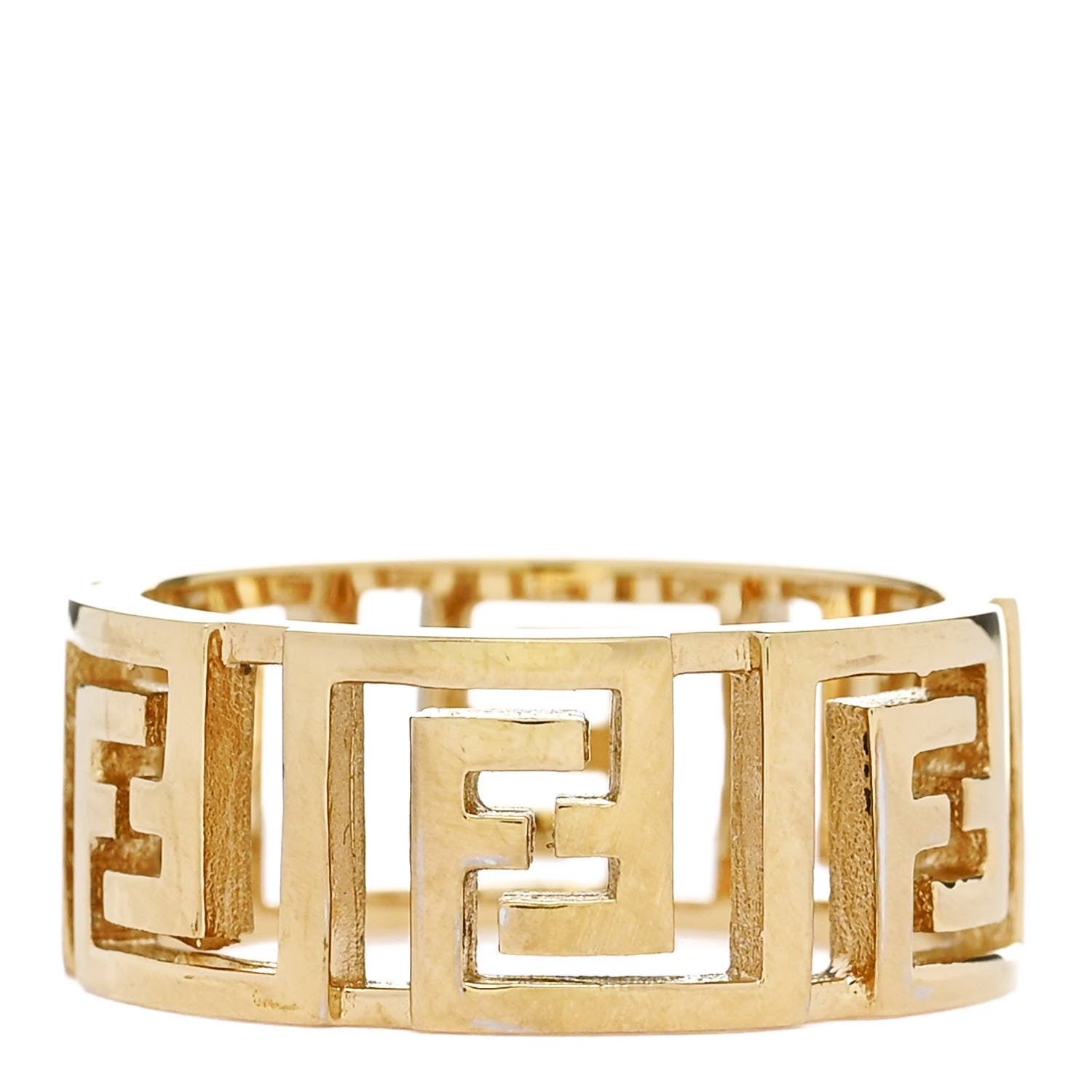 Fendi X VERSACE Metal Fendace O'Lock Ring M Gold 1679915