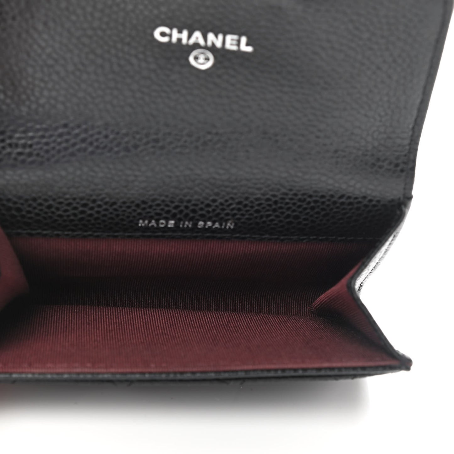 Caviar Quilted Flap Card Holder Black