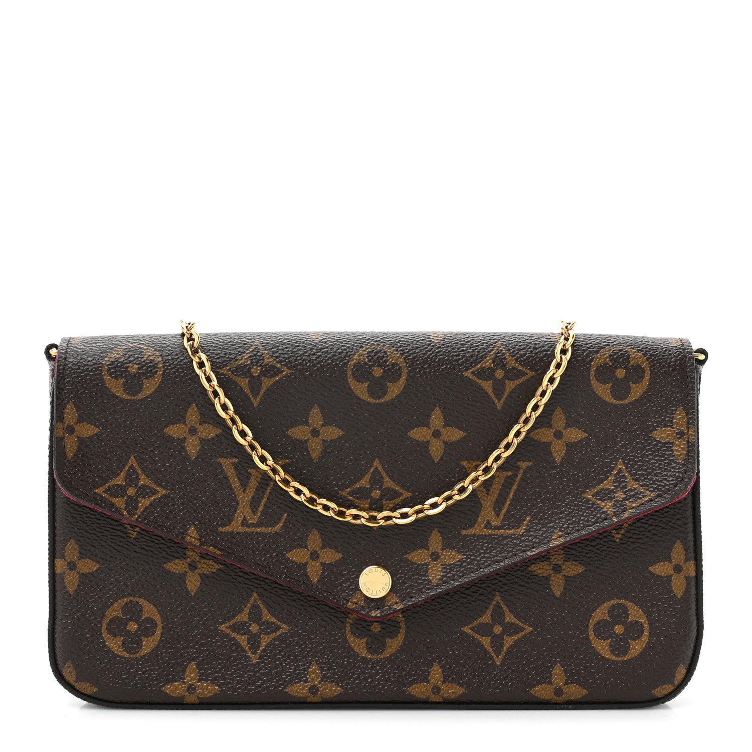 Louis Vuitton LOUIS VUITTON Monogram Pochette Felicie Chain Wallet Fuchsia 1 of 12