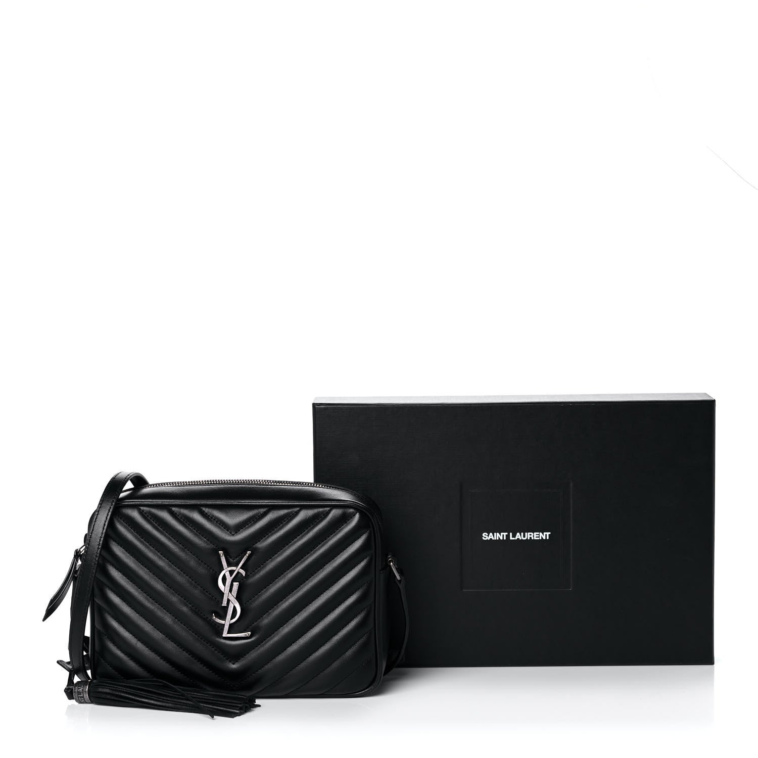 Saint Laurent Calfskin Matelasse Monogram Lou Camera Bag Black 18 of 18