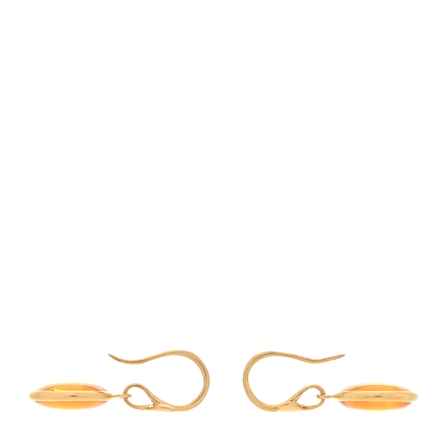 Tiffany 18K Yellow Gold Citrine Paloma Picasso Olive Leaf Drop Earrings 3 of 4