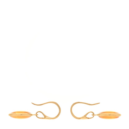 Tiffany 18K Yellow Gold Citrine Paloma Picasso Olive Leaf Drop Earrings 3 of 4