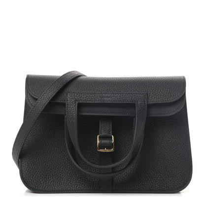 Hermes Taurillon Clemence Halzan 25 Black 1 of 7