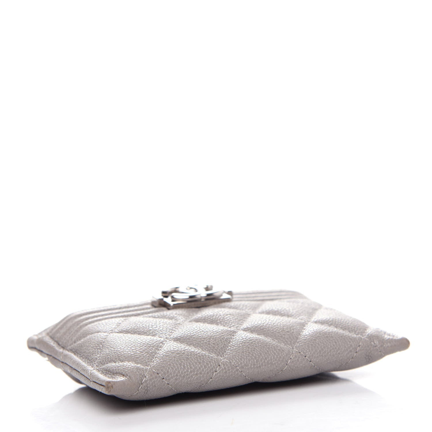 Chanel Caviar Quilted Boy Card Holder Grey 4 of 8
