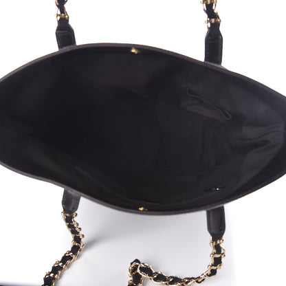Gucci Denim Monogram Chain Bucket Tote Black 5 of 10