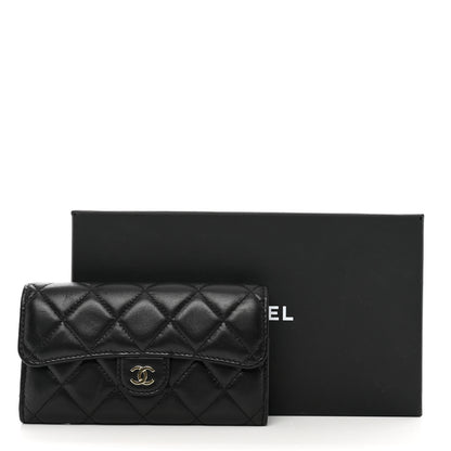Chanel Lambskin Quilted Medium Flap Wallet Black 10 of 10