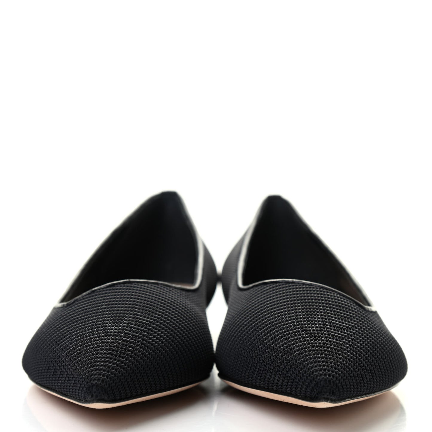 Technical Fabric Pointed Toe Flats 38 Black