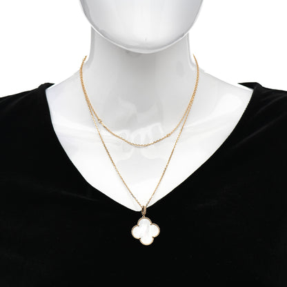 Van Cleef & Arpels 18K Yellow Gold Mother of Pearl Magic Alhambra Long Necklace 2 of 5