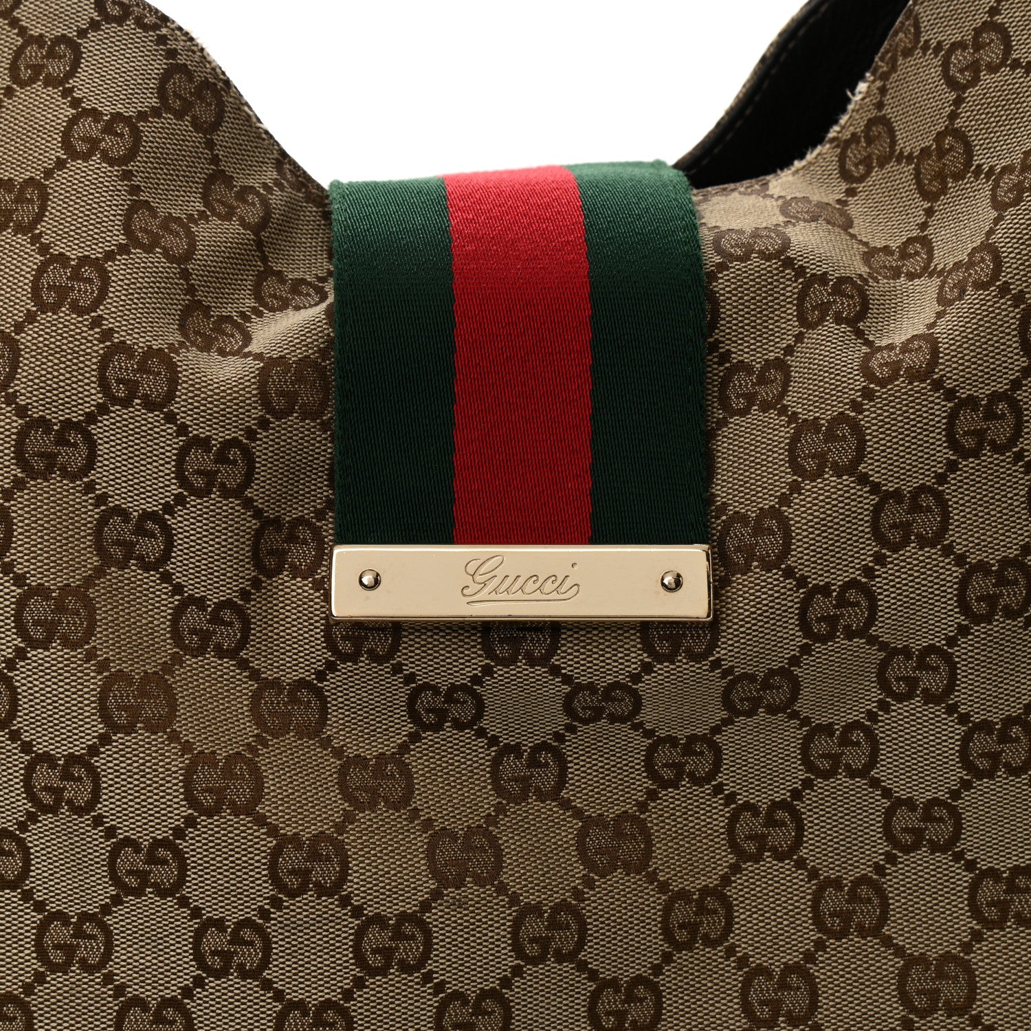Gucci Monogram Large New Ladies Web Hobo Dark Brown 8 of 12
