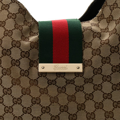 Gucci Monogram Large New Ladies Web Hobo Dark Brown 8 of 12