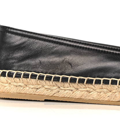 Saint Laurent Lambskin Monogram Espadrilles 37.5 Black 9 of 10