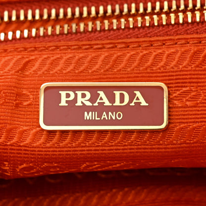 Prada Tessuto Nylon Saffiano Crossbody Bag Papaya 6 of 14