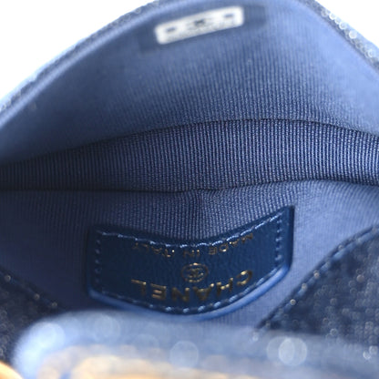 Chanel Denim Quilted Double You Flap Bag Charm Blue 5 of 8