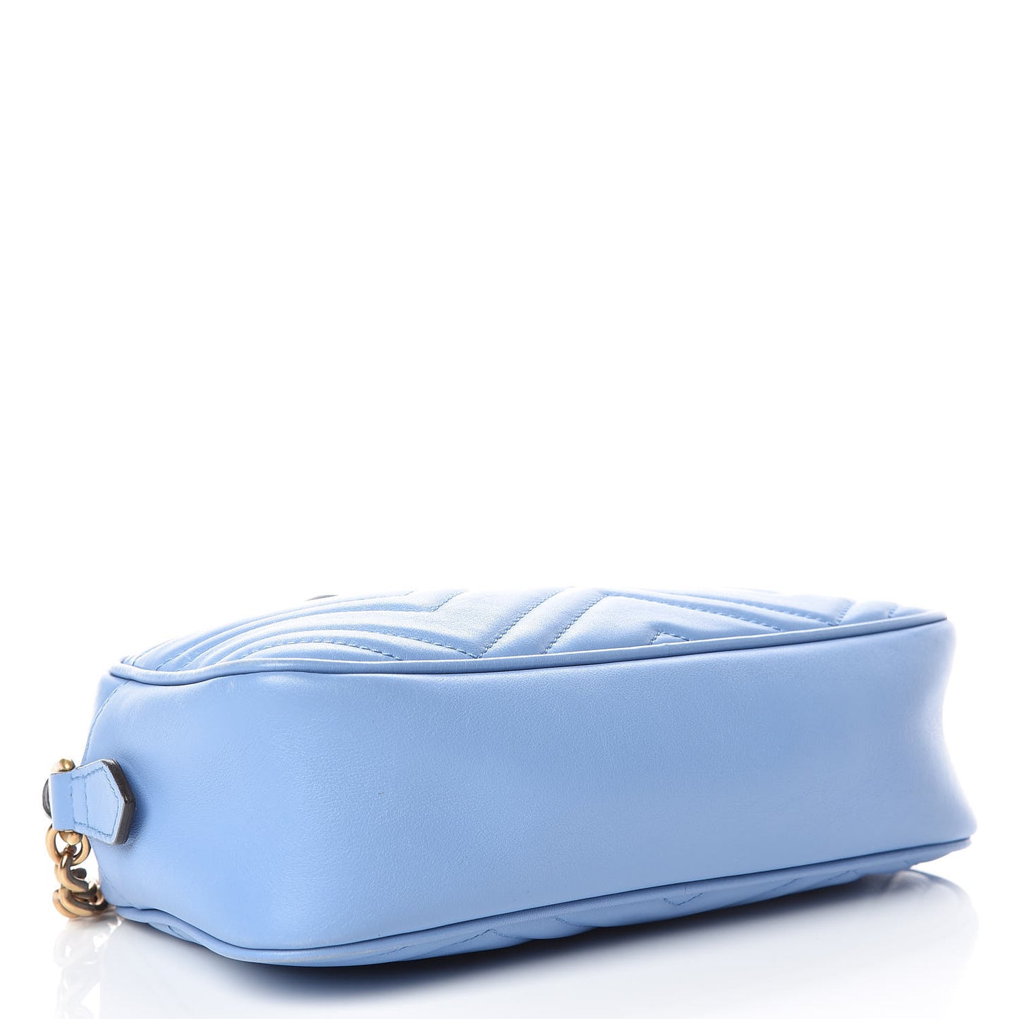 Calfskin Matelasse Small GG Marmont Chain Shoulder Bag Clear Sky Blue