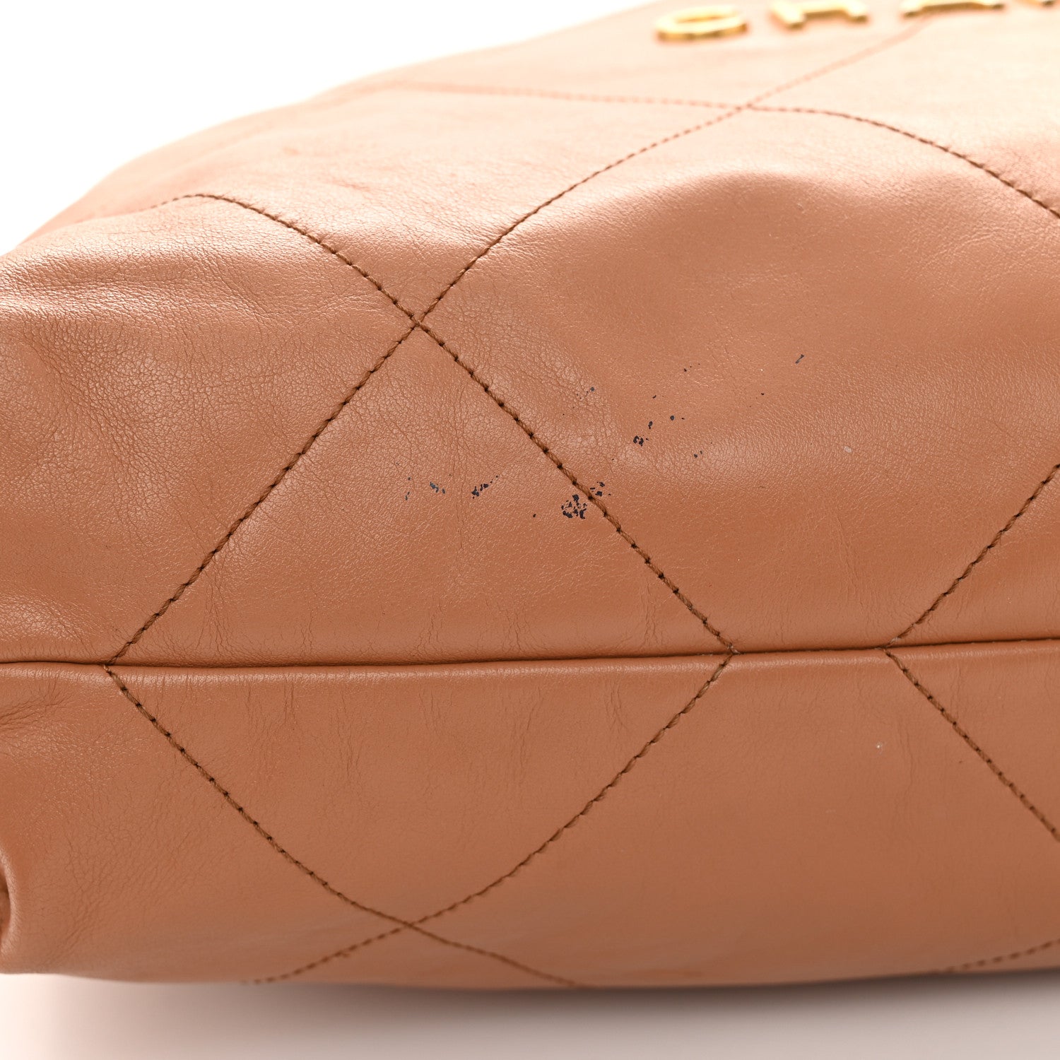 Chanel Shiny Calfskin Quilted Chanel 22 Camel 12 of 13